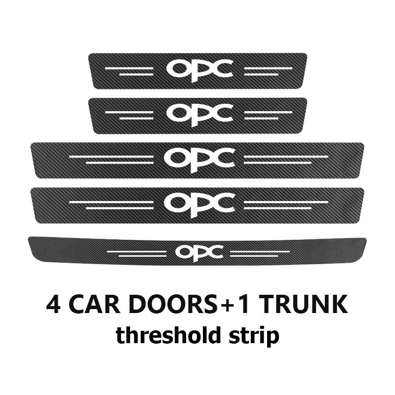 AAAYQ1 For Opel Car Door Sill Scuff Plate Decor Carbon Fiber Stickers Accessories OPC Astra J H G K Insignia Corsa D B E Mokka Meriva