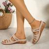 Summer New Thick-soled Wedge Slippers Women's Shoes Large-size Hollow Fish Mouth Wedge Heel Thick-soled Slippers