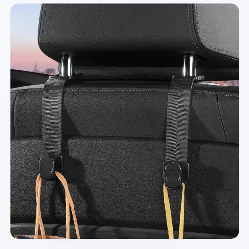 2Pcs Auto Fastener Hooks Car Storage Interior Accessories Car Headrest Hooks Hanger For Bags Seat Back Organizer Holder Clips