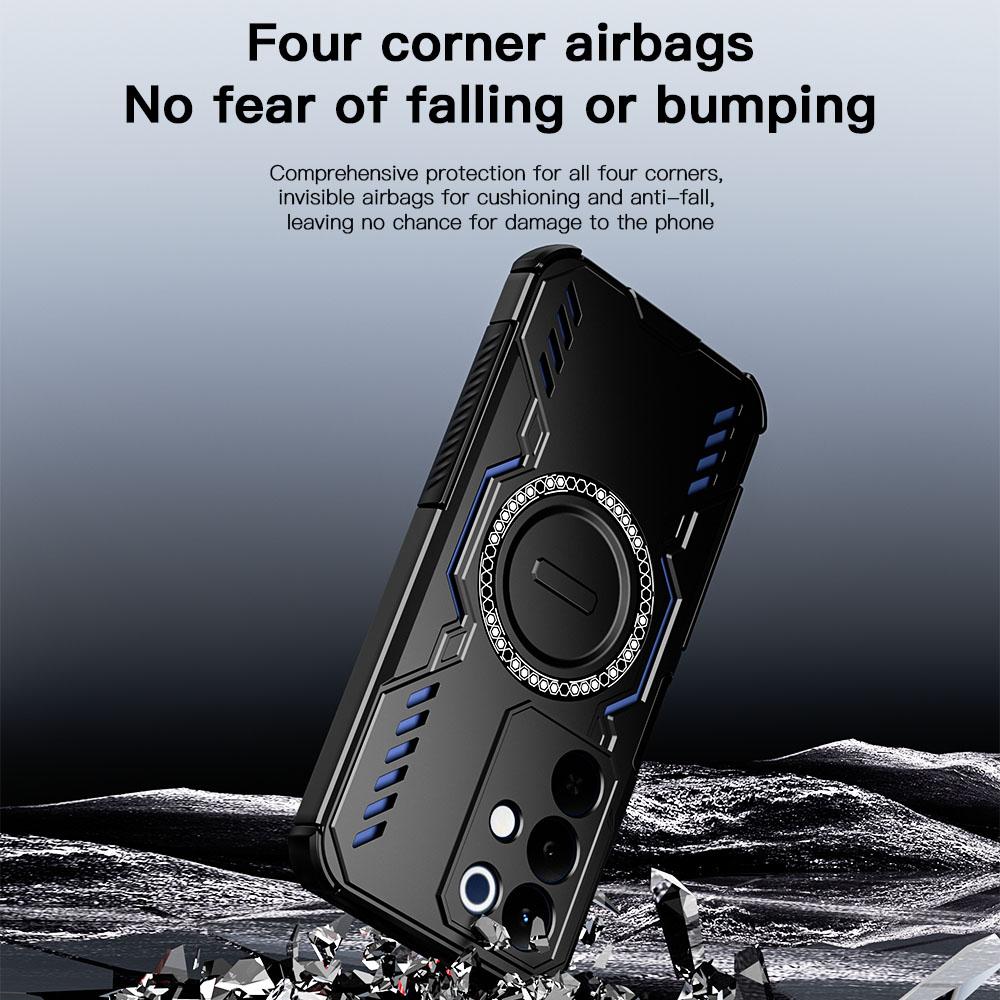 KEYSION Hollow Heat Dissipation Case for Realme C85 5G Silicone+PC Magnetic Cooling Shockproof Phone Cover for OPPO Realme C85