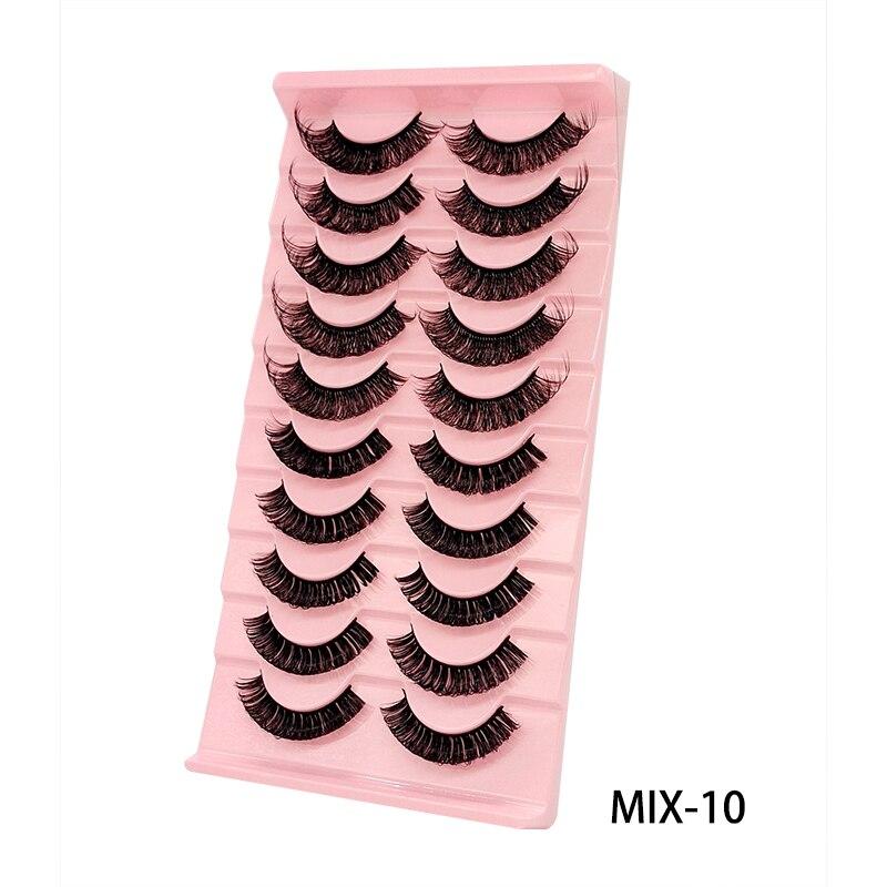

10 пар D Curl Strip Lashes Makeup Накладные ресницы Русские полоски для наращивания ресниц Faux Cils Naturel Наращивание ресниц Красота Поддельные ресницы для макияжа