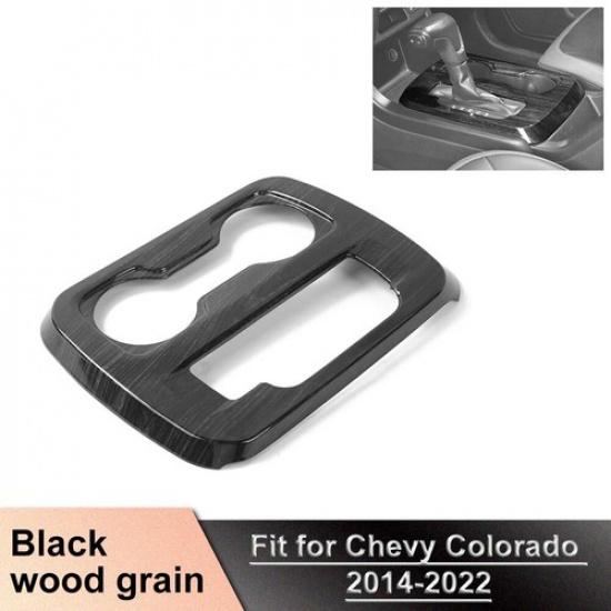 For Chevy ColoradoGMC Canyon 14+ Console Gear Shift Cover Trim Black Wood Grain