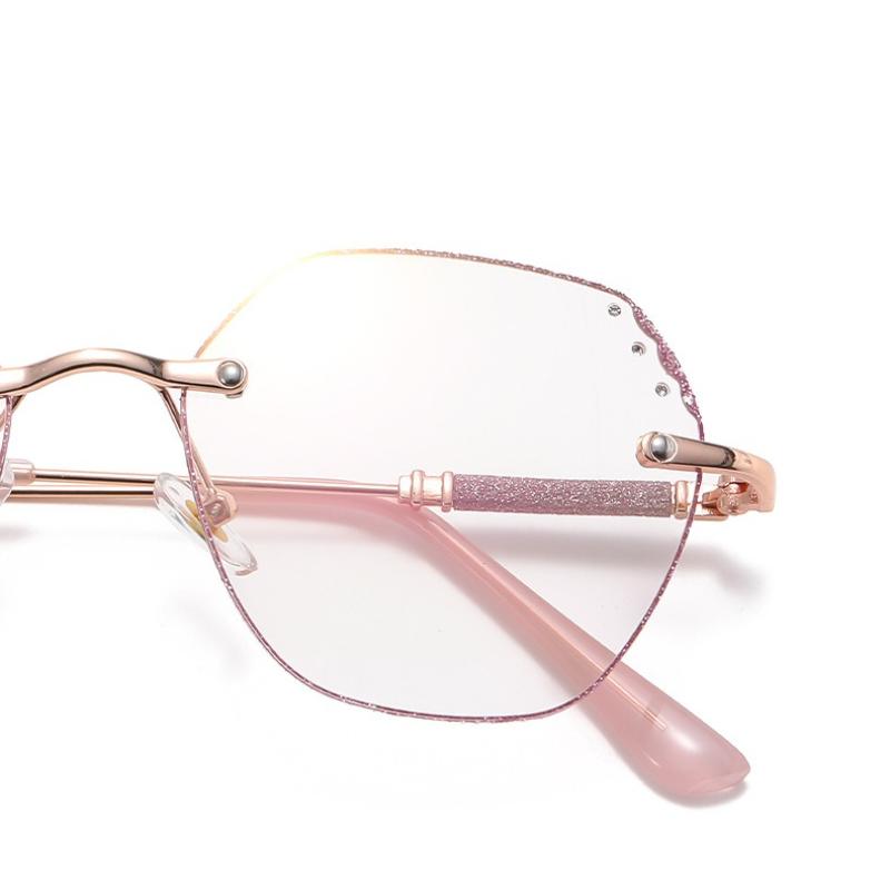 Fashionable Rimless Photochromic Myopia Glasses Premium Light Luxury HD Anti Blue Light Glasses for Clear Vision