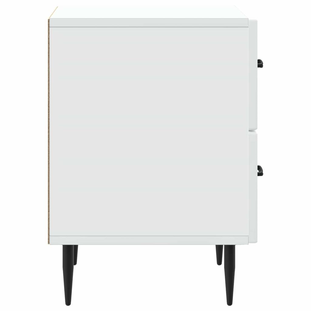 Nightstand White 43 X 34.5 X 47.5 Cm Engineered Wood