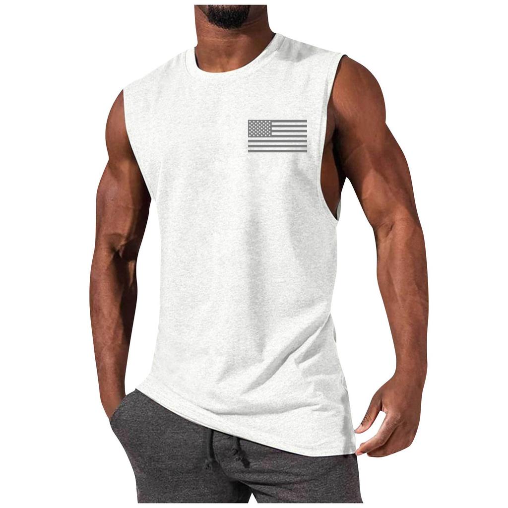 Men's Summer Fashion Casual Sleeveless Vest Tops Men's Summer Printed Sleeveless Vest