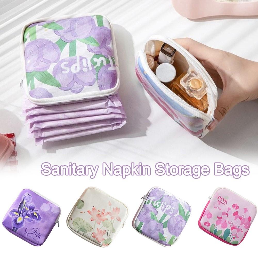 Portable Sanitary Pads Bag Large Capacity Earphones Data Cable Storage Period Bag Multi Function Waterproof