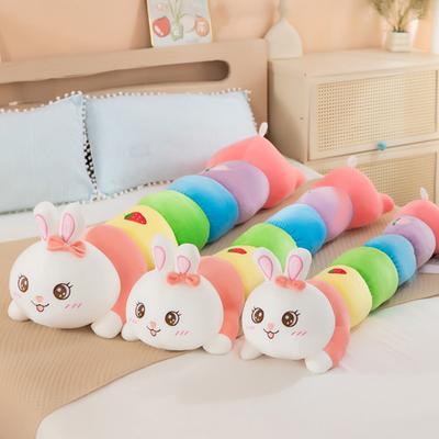 Rainbow Long Bunny Plush Pillow Large Body Pillow for Cuddling And Support