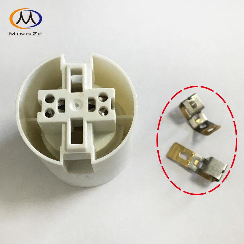 E27 LED Lamp Holder Base with Metal Electrode Clip and Sleeve (No Plastic Shell)