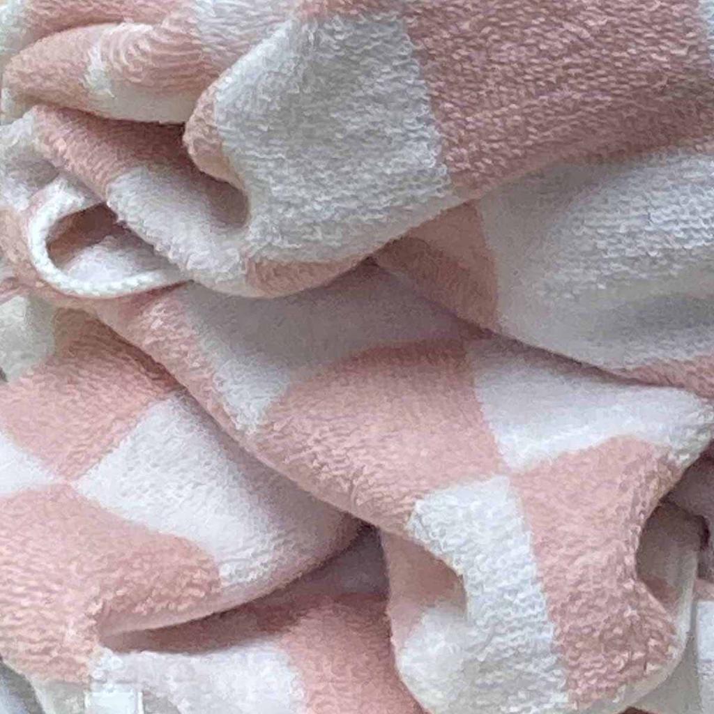 Imabari Set of 3 Bath 2 Blue and 1 Pastel Checkered Made In Soft and Fluffy Towels, Towels, Green, Colors, Pattern, 65x120cm, Japan, 100% Cotton,