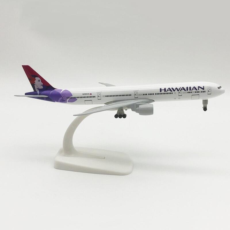 20 cm Legierung Flugzeug Hawaiian Airlines Boeing 777 Fluggesellschaften Flugzeugmodelle mit Fahrwerk Kindergeschenke Sammlung Flugzeug Spielzeug