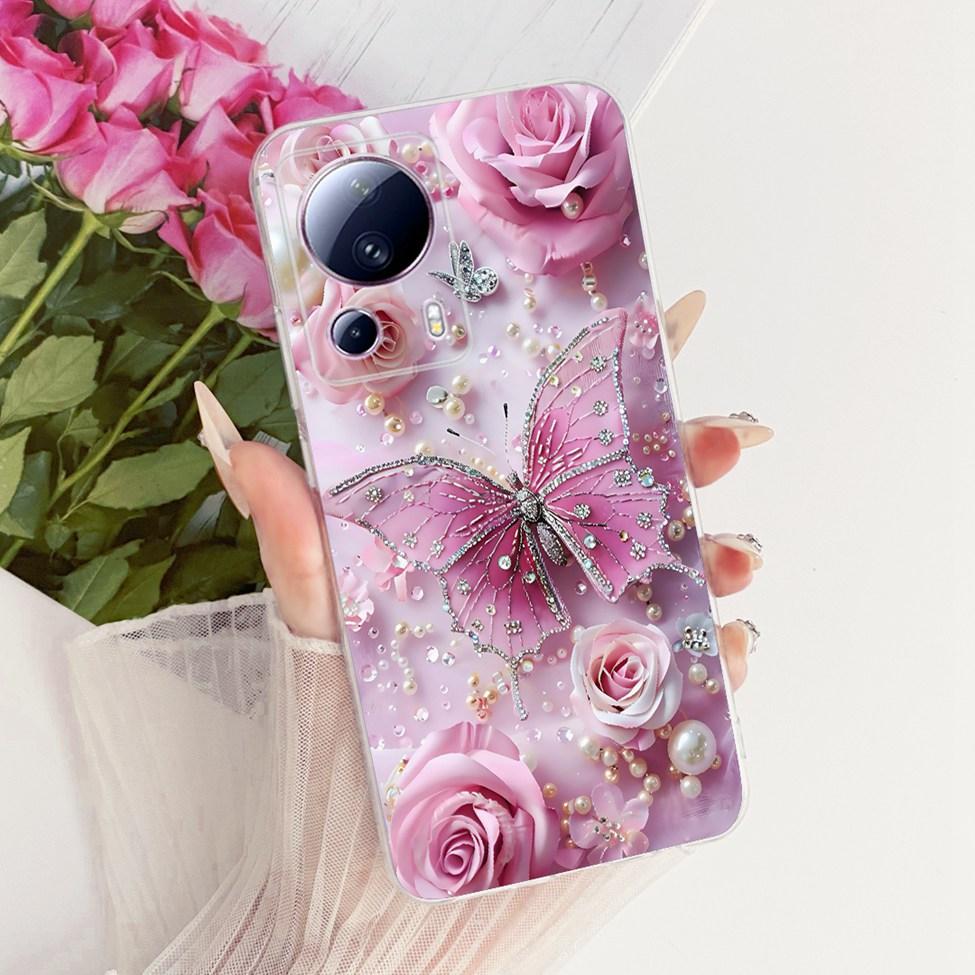 For Xiaomi Civi 2 Clear Case Aesthetic Luxury Cute Fashion Butterfly Funny Painted Funda For Xiaomi Civi2 Casing 2209129SC