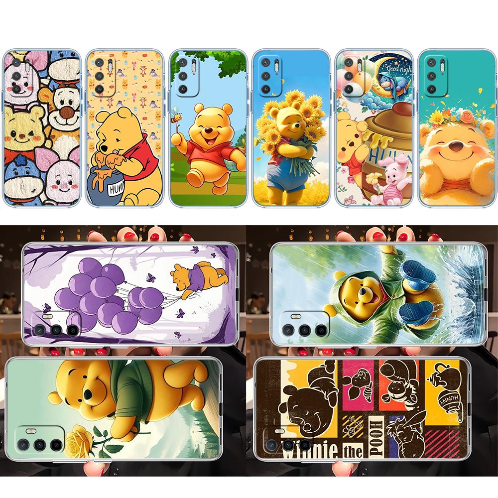CJ104 Winnie the Pooh Soft Shell Transparent Phone Case for Samsung Galaxy A04 A04S A14 A23 A34 A54 M23 M33 M52 M53