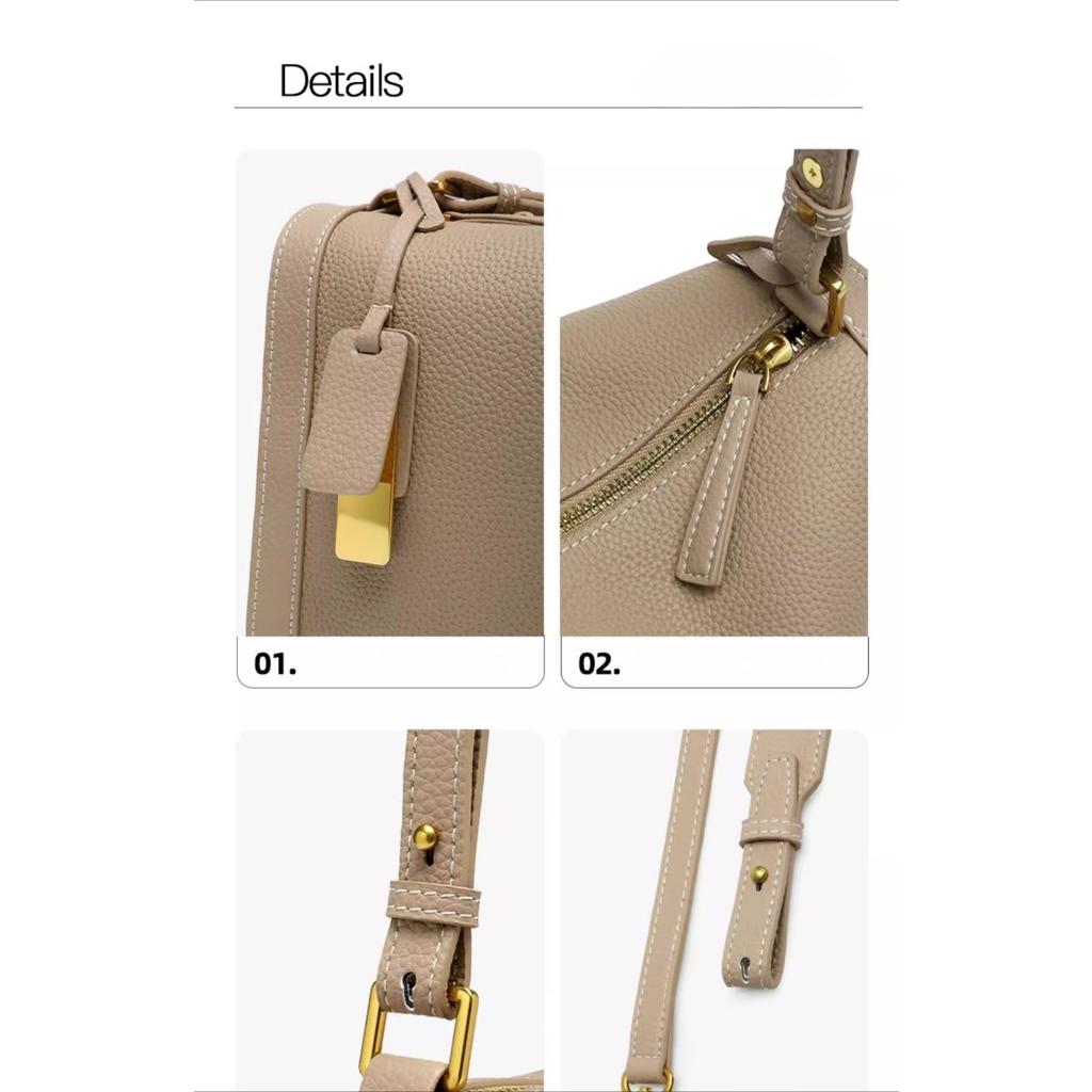 Borsa da donna in pelle 2023 borsa a spalla tipo cuscino strato superiore tracolla pelle bovina versatile grande capacità borsa baguette alla moda versatile