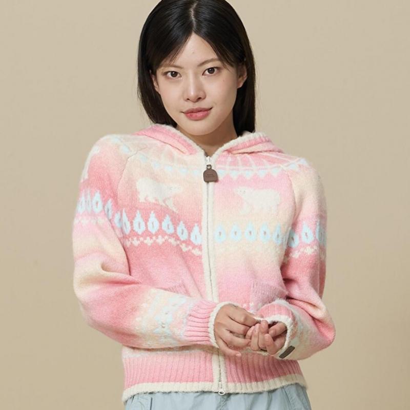 Gradient Nordic Cardigan  Pink 