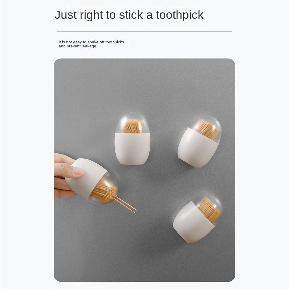 Magnetic Suction Type Toothpick Box Plastic Toothpick Jar Portable Toothpick Dispenser