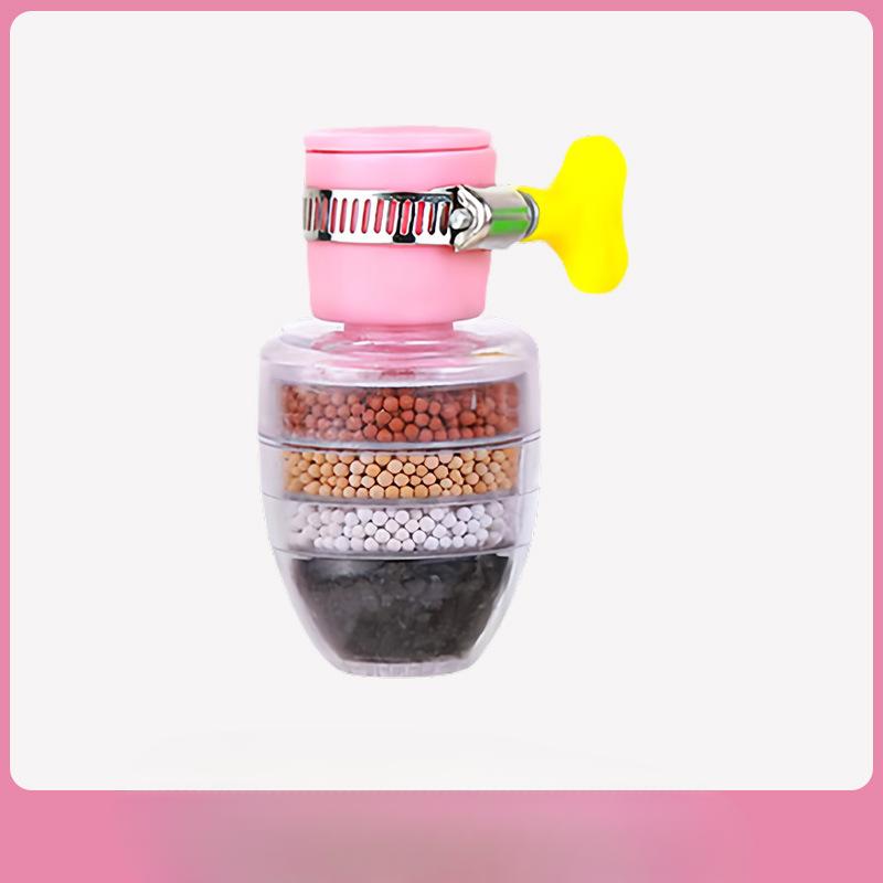 

Кран, Насадка для душа Фильтр Брызгозащитная трубка-удлинитель для воды Удлинитель Шестислойный очиститель воды Водосберегающее устройство розовый