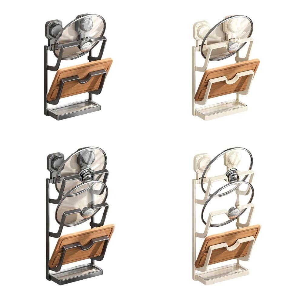 Carbon Steel Suction Cup Pot Lid Rack Cookware Storage Cutting Board Storage Home
