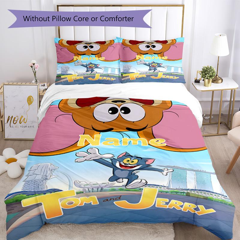 Warner Bros. Works (26) Customize Your Name Bedding Set Breathable Duvet Cover with Pillowcases Home Decoration Birthday Gift