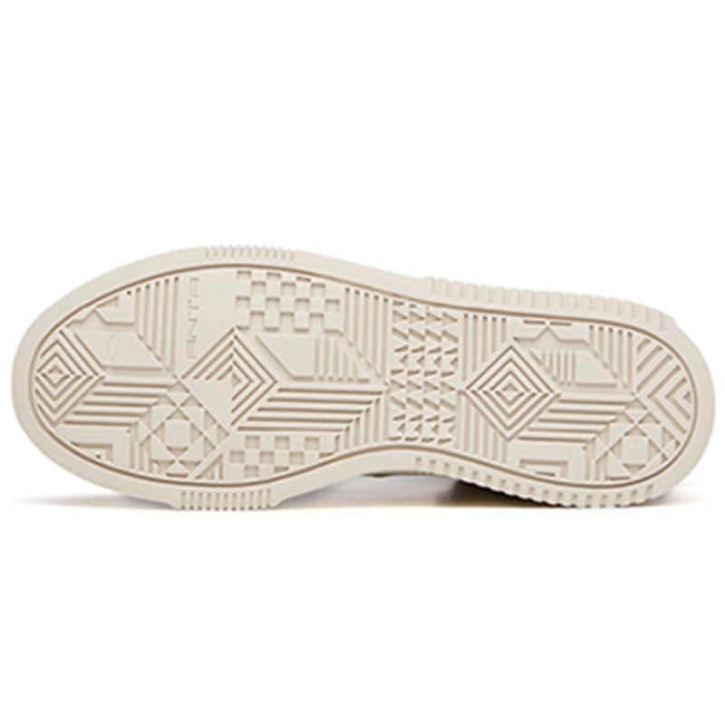 Anta Life Collection Non-slip Lightweight High-Top Skateboard Shoes Women's White Gray Sneakers 922138011-3