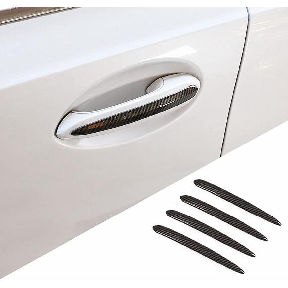 Auto Styling Außentürgriffleisten Dekoration Aufkleber Zierleiste für BMW 5er G30 G38 2018-2021 Carbonmuster Schwarz