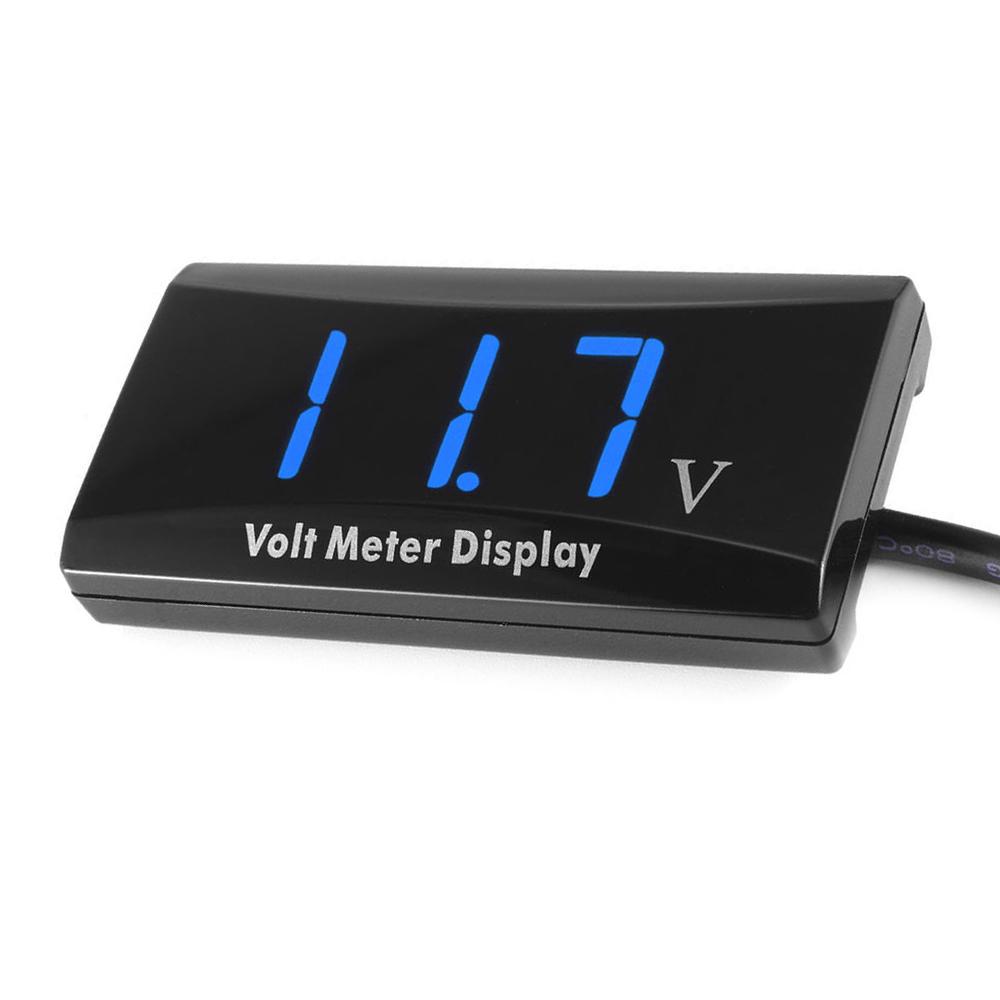 Digital Voltmeter, High LED Display Thin Display for Car Motorcycle Direct Connection for Real-Time Data with Charging Status