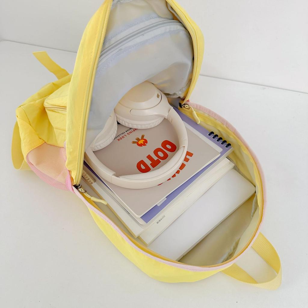 School Bag High Value Solid Color Simple Fresh Leisure Large Capacity Pass Junior High School Students