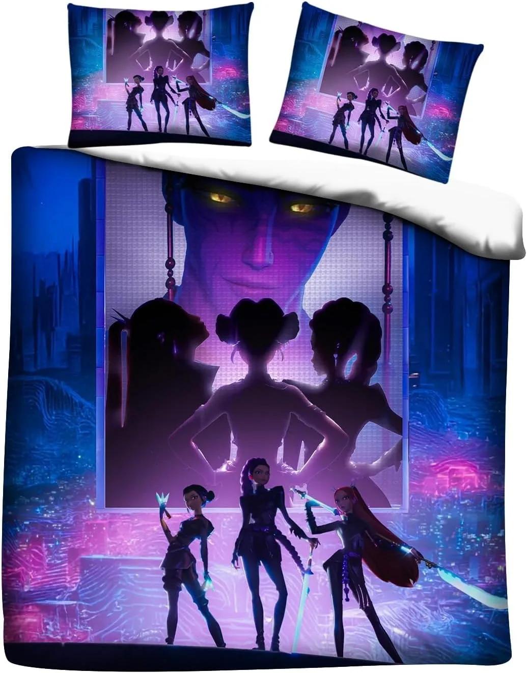

Аніме Зої Міра Підковдра Мисливці на Демонів Підковдра Покривало Набір Постільної Білизни діти Підліток Дорослий Односпальний Двоспальний King з Подушкою EU Single(135*200cm)3pcs