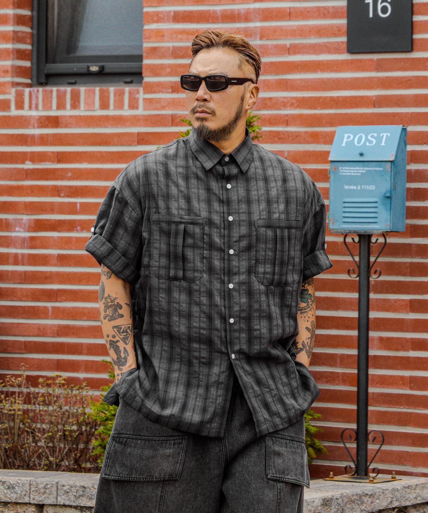 Rugged House Newtro Tartan Check Short Sleeve Shirt Black Black/(1)