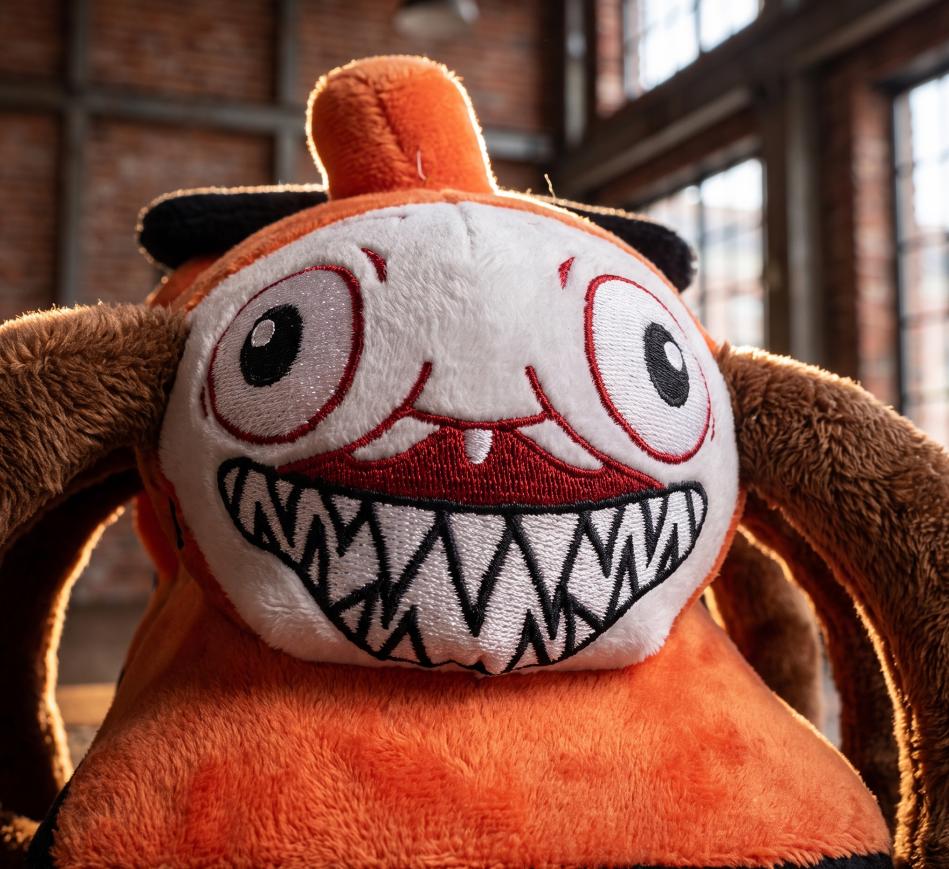 Spider Train Shaped Horror Plush Doll Scary Face Soft Fluffy Stuffed Toy Teens Halloween Decor Collectible Gift