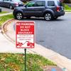 2 Pack Metal No Parking Sign, 10" x 14" Do Not Block Driveway Sign Will Be Towed Away, Made of 40 mil Rust Free Aluminum, Reflective & UV Protected