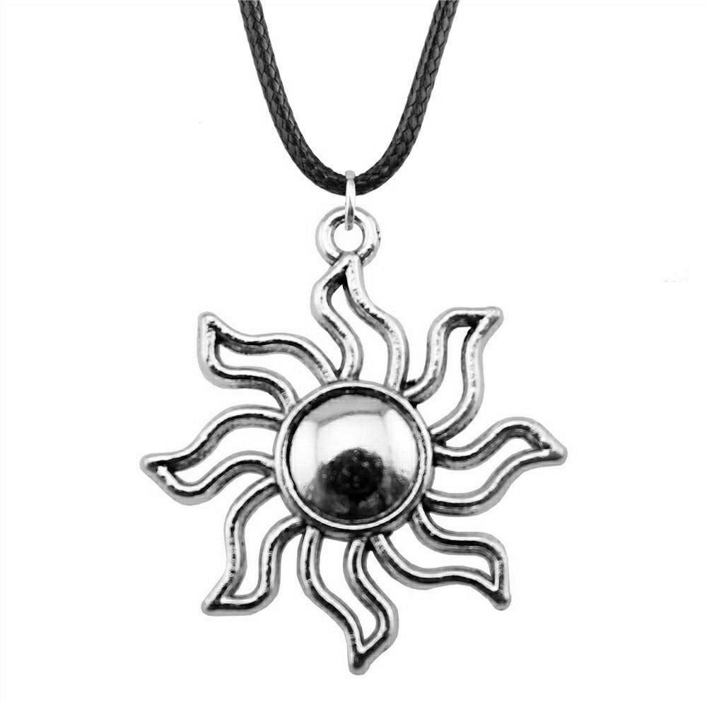 Star Pendant Necklace Vintage Minimalist Moon Sun Charms Cosmic Jewelry With 45cm Leather Chain