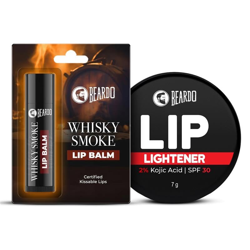 

Beardo Lip Lightener 7g & Whisky Smoke Lip Balm 4g Set of 2 Soft Hydrating Natural Lips Care