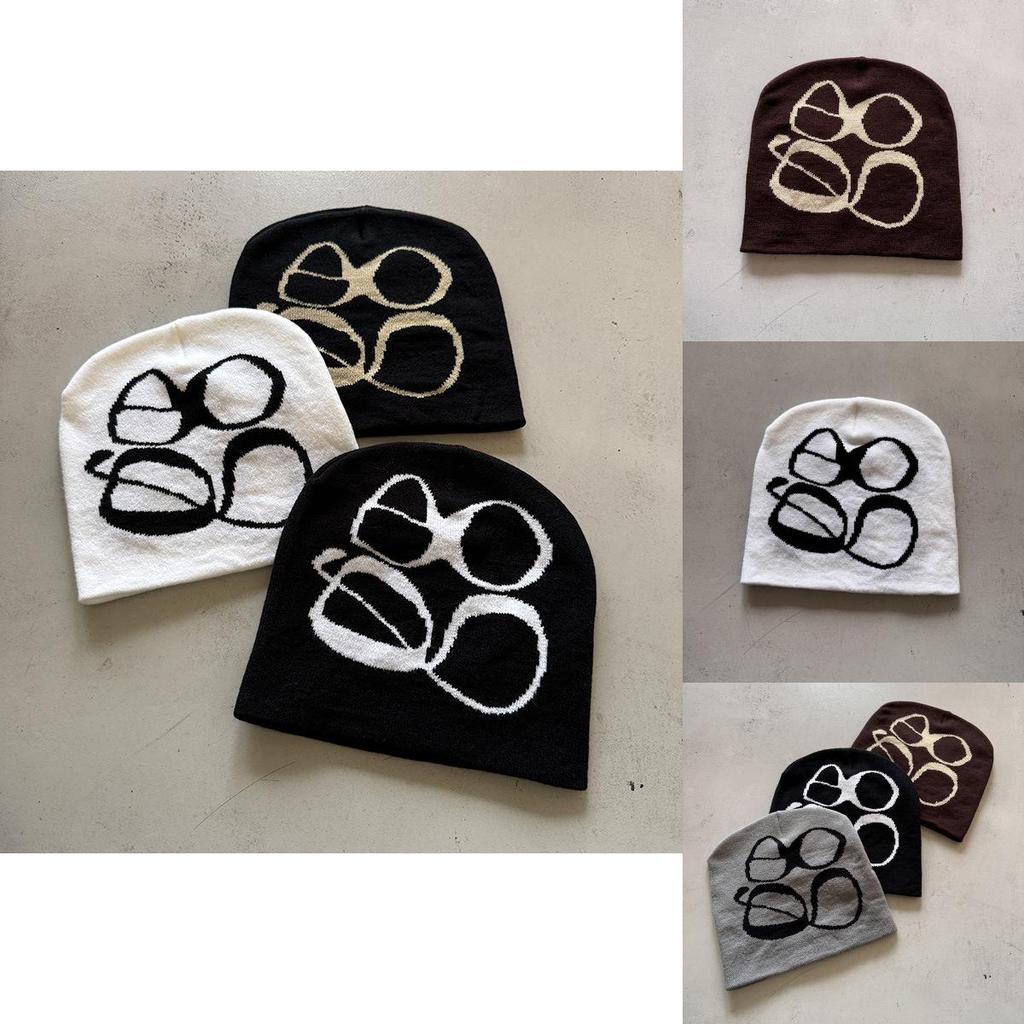 Unisex Patterned Beanie Hat With Breathable Warmth For Fall Winter Street Style