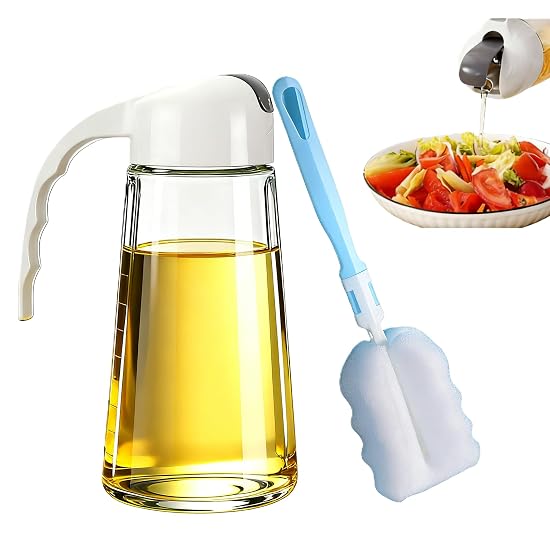 Oil Bottle 630ml Oil Dispenser Soy Sauce Dispenser Liquid Seasoning Container for Olive Oil, Grapese