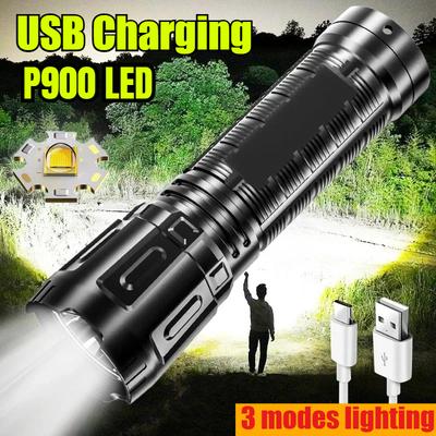Ultrahelle Taschenlampe ABS Starkes Licht Fokussierend LED Blitzlicht Wiederaufladbar Zoom Xenon Kräfte Outdoor Multifunktionale Taschenlampe