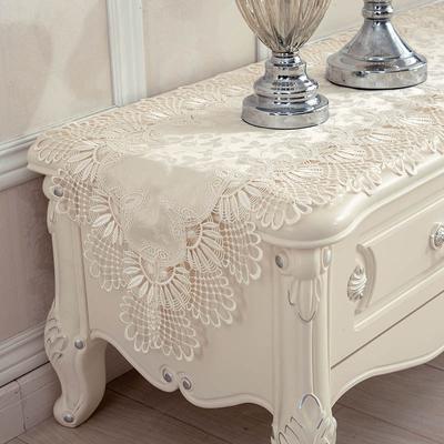 Lace Table Runners European Dining Beige Tables Sharp Corner Fabric Tablecloth Fashion Rectangular TV Cover Cloth Dust Cover Decor Flag