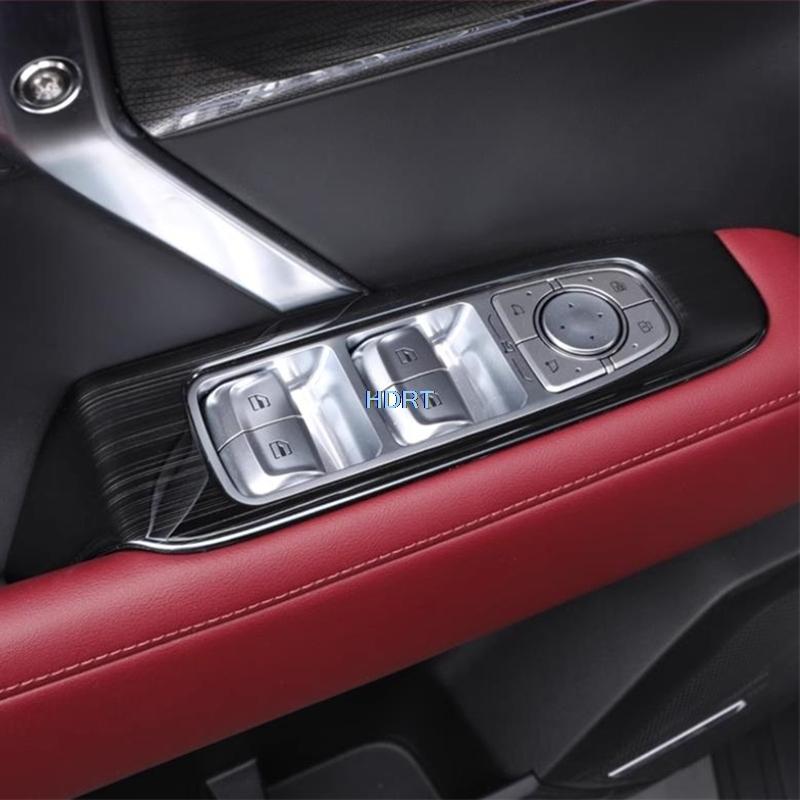 Car Styling Gear Shift Window Control Panel Air Vent Outlet For Great Wall GWM Tank 400  + Stainless Steel Black Interior