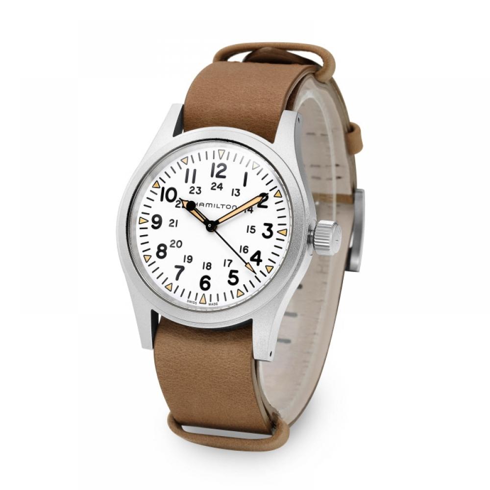 Hamilton H69439511 Khaki Field Mechanical Men S Leather Watch