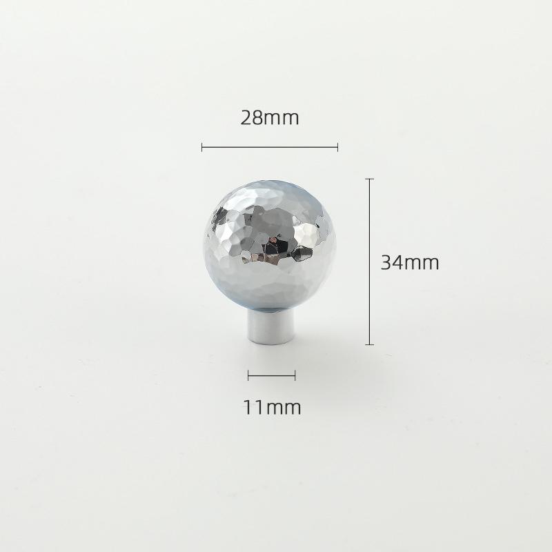 Brass Silver Ball Furniture Pull Handles Hand-Forged Hammer Cabinet Handles Door Drawer Knob Kitchen Wardrobe Cupboard Pulls