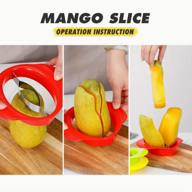 Edelstahl Mango Schneider Obstwerkzeug Mango Kerngehäuseentferner Messer Obstschneider Leicht zu schälen und zu entkernen Haushalts Küchenhelfer