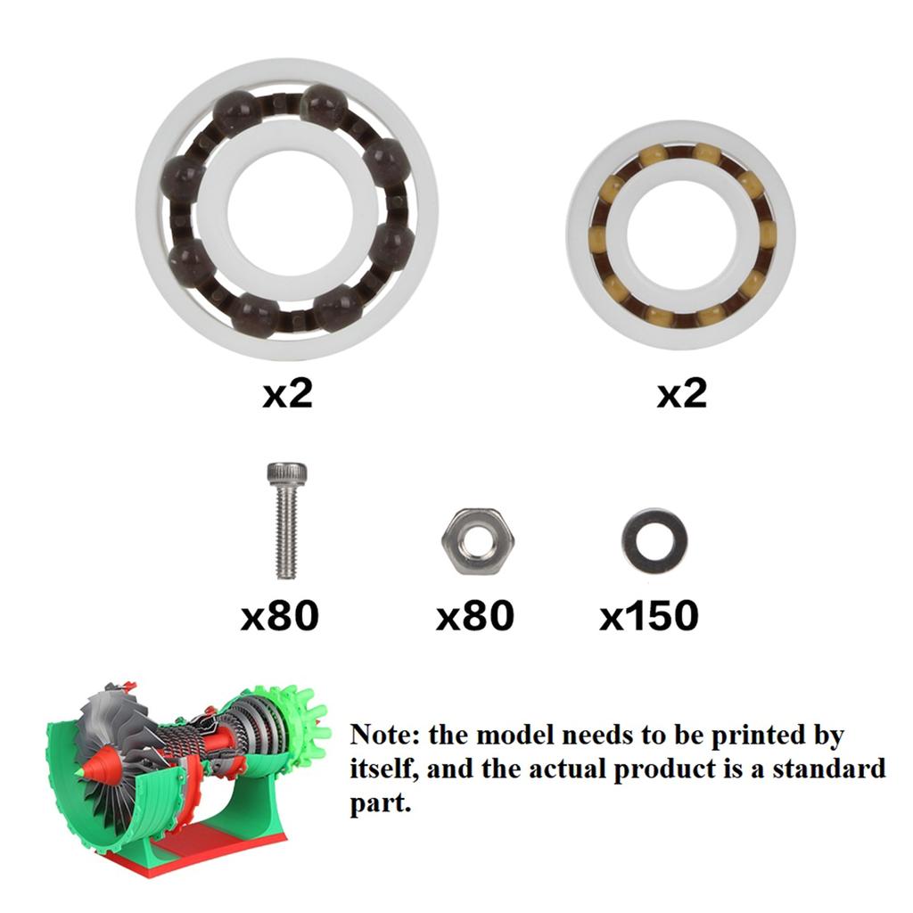 3D Printed Model Kit Aviation Engine 3D Printable Jet Engine Kit Collection Model Component for Home Decor and Education