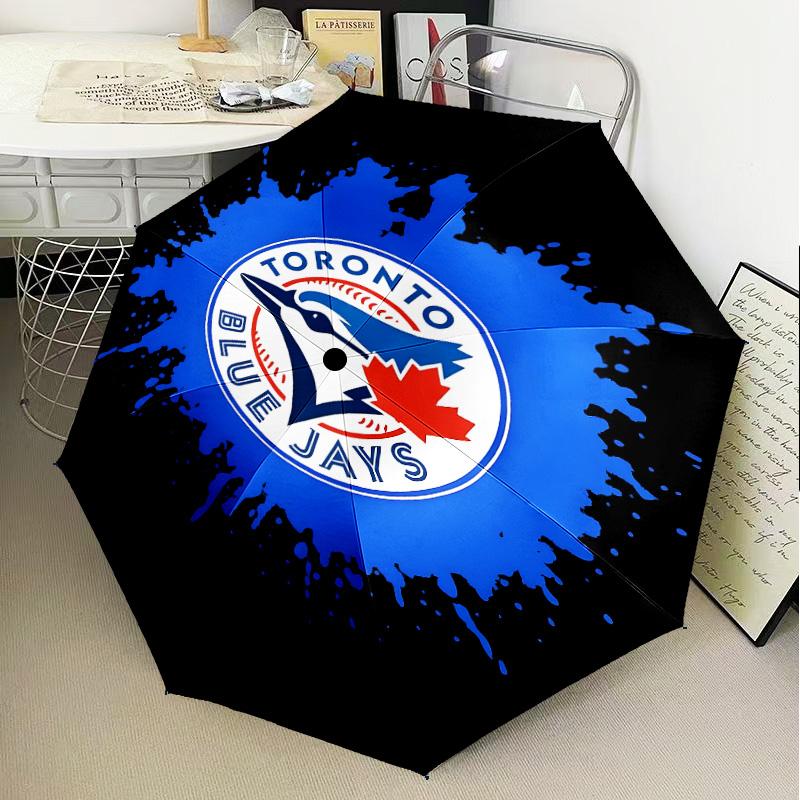 Blue Jays Baseball Season Umbrella Folding umbrella, automatic umbrella 8-Frame for Travel, camping Use Gift for Halloween Christmas