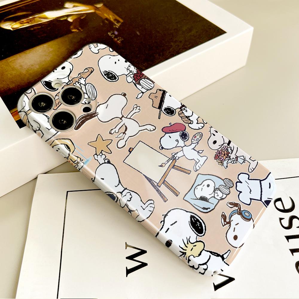 MINISO Cute S-Snoopy Dog Phone Case For IPhone 16 15 14 13 12 11 Plus Pro Max Mini All-inclusive Tough Personalized Cover