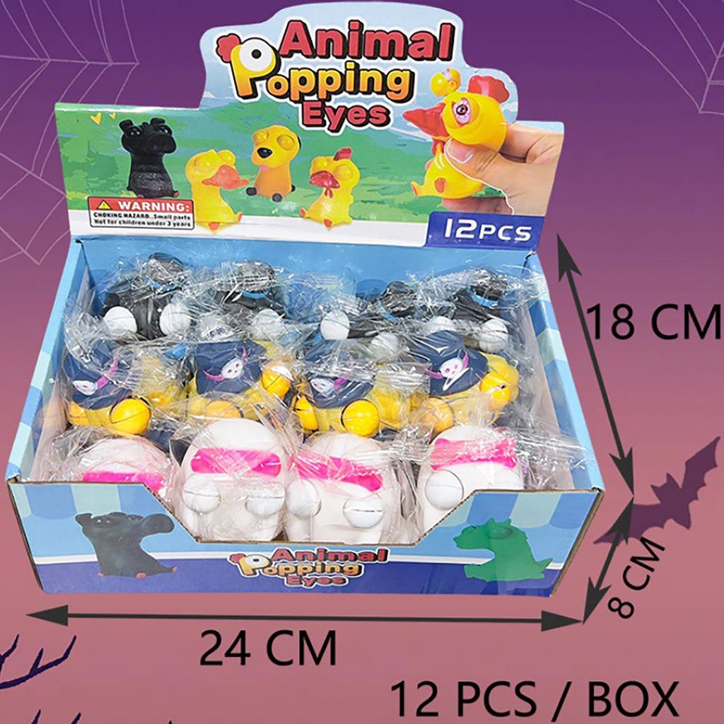 Novelty Eyes Popping Prank Halloween Theme Squeeze Toy Novelty Gag Table Toy Decompressing Pinch Stress Toy Skeleton