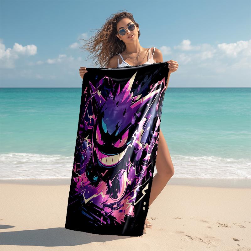 1pc Gengar1 Beach Towel, Comfortable and Thick, and Swimming/Bath/Picnic/Camping Towel, Suitable for Seaside Beaches
