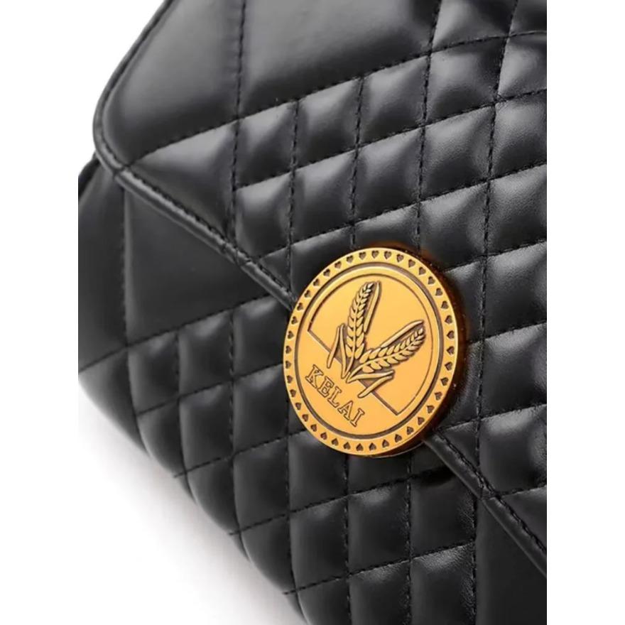 Роскошные черные кожаные сумки через плечо для женщин — фото 6