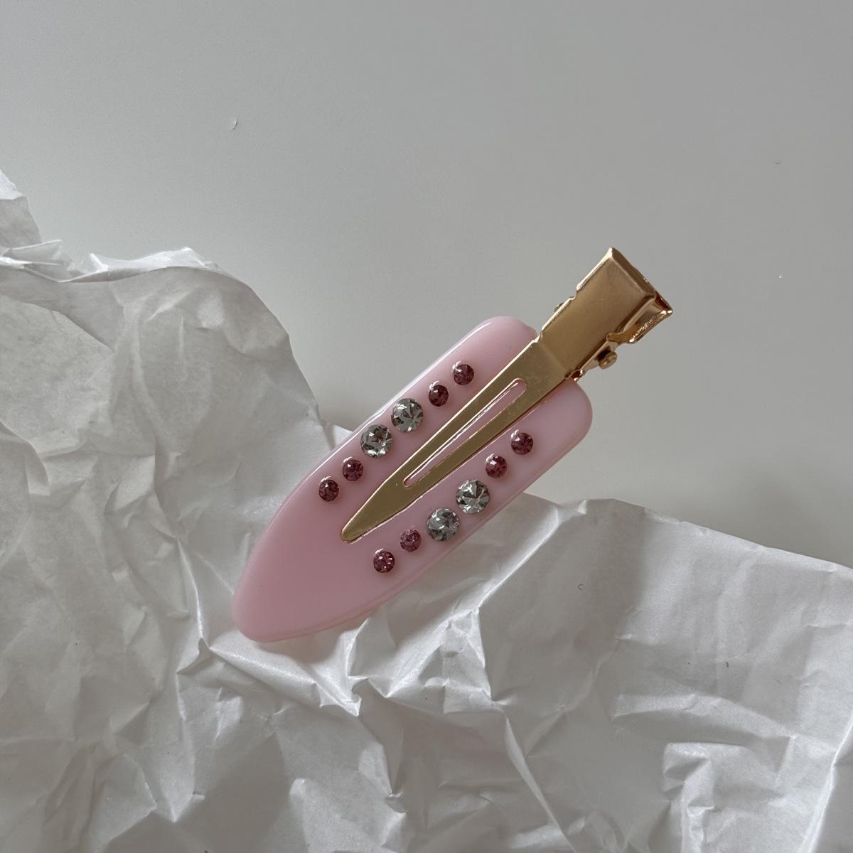 

Затискач для волосся Качиний дзьоб з акрилу, прикрашений стразами, з мармуровою текстурою