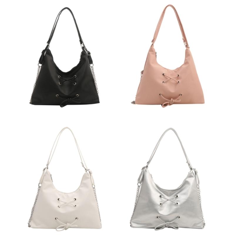 Women PU Leather Crossbody Bag Chain Shoulder Bag Casual Backpack Student School Bag Large Capacity Messenger Bag