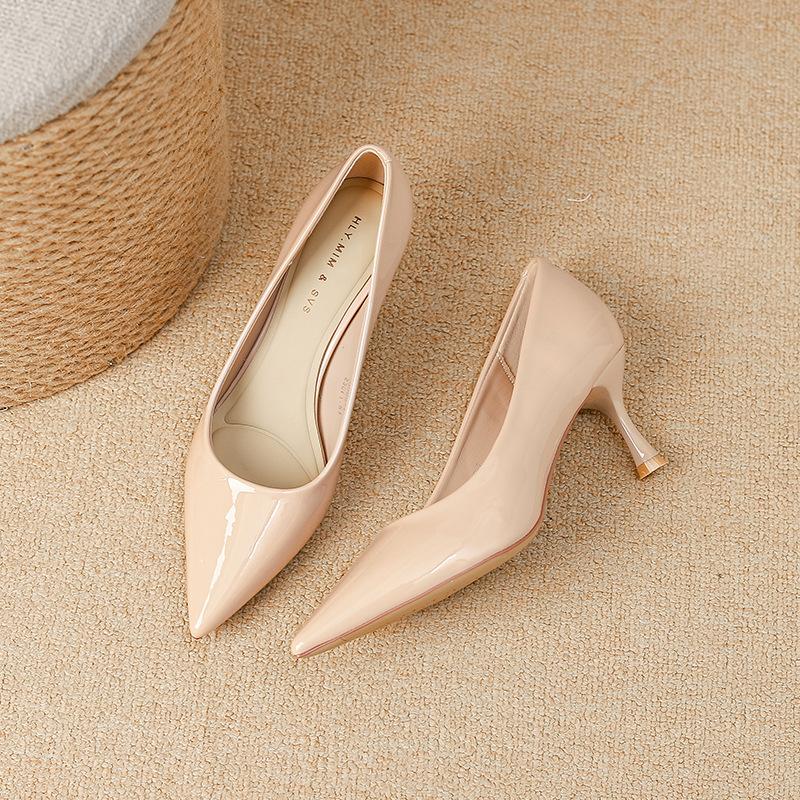 

G6008-1 легкая роскошь туфли-стилеты темперамент женская обувь 2025 весна и осень новая французская остроносая одинарная обувь женщины 39