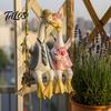 Cute Duck Couple Figurine Resin Swing Ducks Hanging Ornament, Hand Painted Cartoon Pair Statue for Balcony Figurines, Waterproof Indoor Outdoor Garden